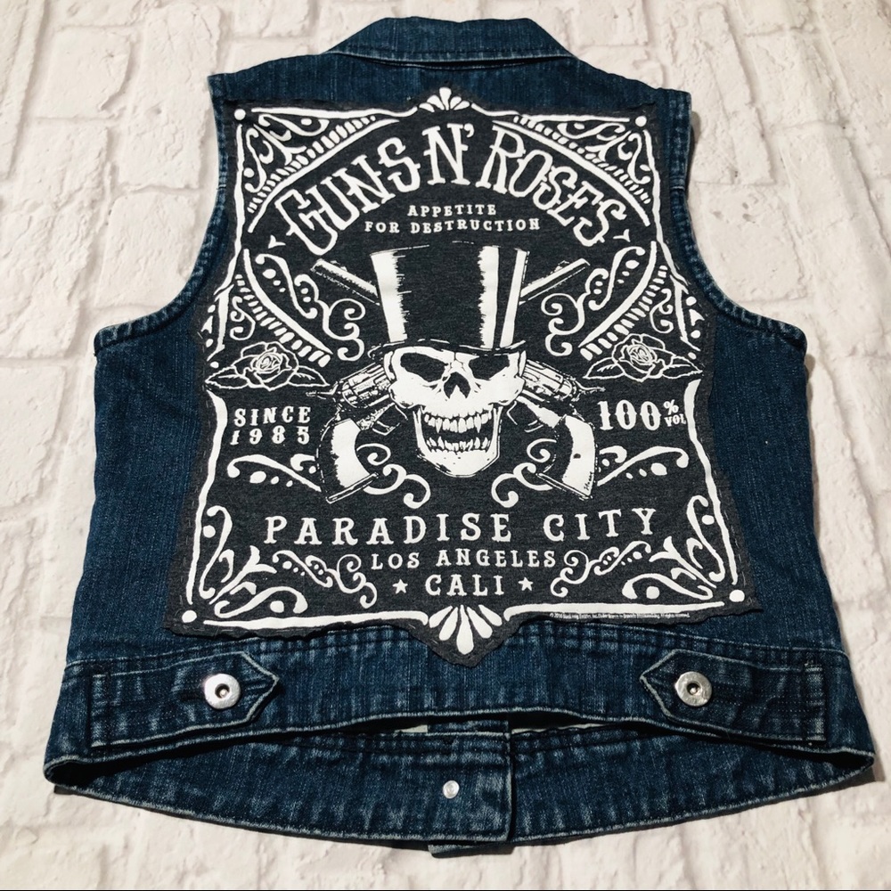 Handmade Guns N’ Roses Paradise City Denim Vest
